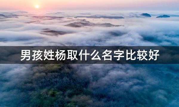 男孩姓杨取什么名字比较好