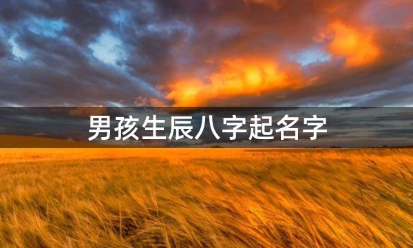 男孩生辰八字起名字