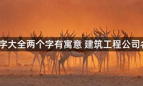 工程公司取名字大全两个字有寓意 建筑工程公司名称大全2个字