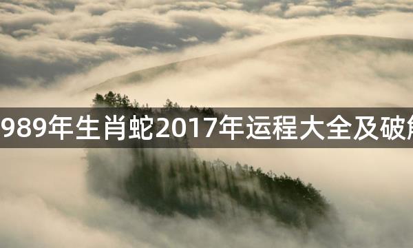 1989年生肖蛇2017年运程大全及破解