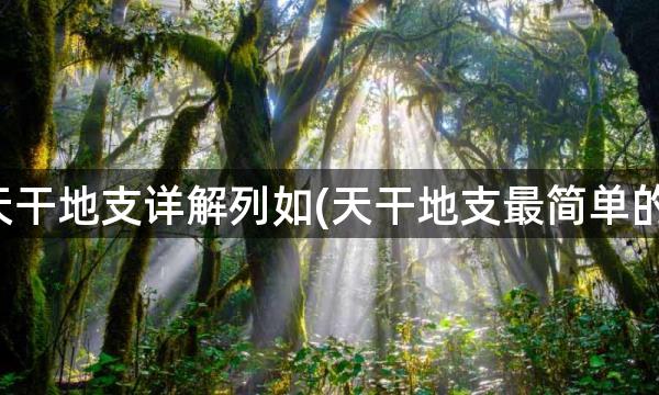 八字天干地支详解列如(天干地支最简单的算法)