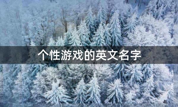 个性游戏的英文名字