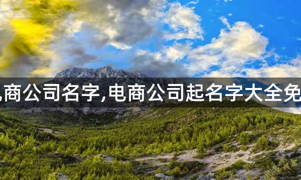 电商公司名字,电商公司起名字大全免费