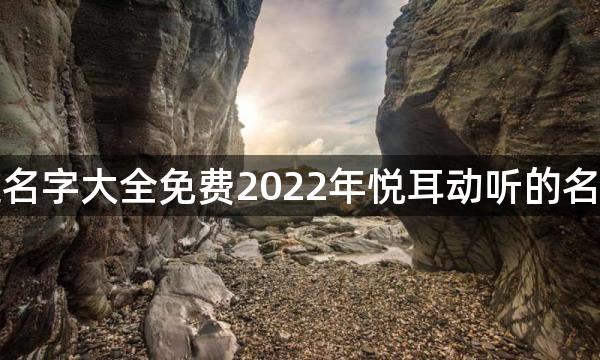 起名字大全免费2022年悦耳动听的名字