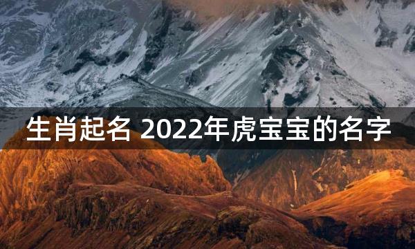 生肖起名 2022年虎宝宝的名字