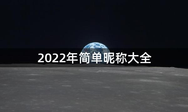 2022年简单昵称大全