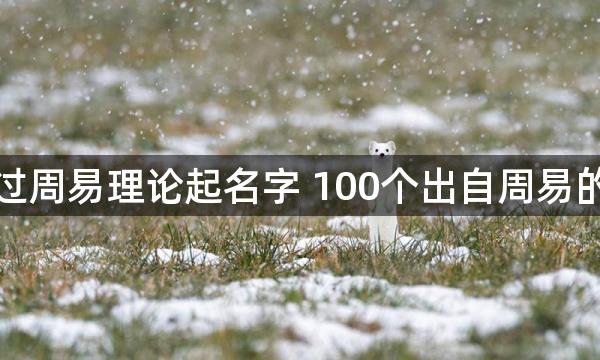 如何通过周易理论起名字 100个出自周易的好名字