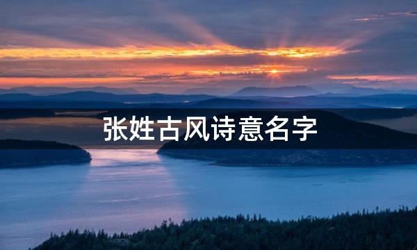 张姓古风诗意名字