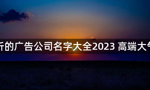 好听的广告公司名字大全2023 高端大气的