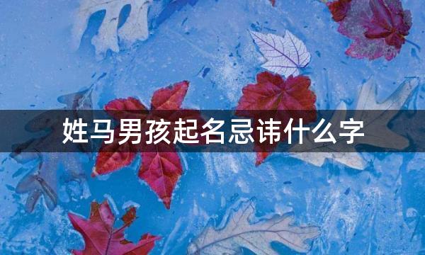 姓马男孩起名忌讳什么字