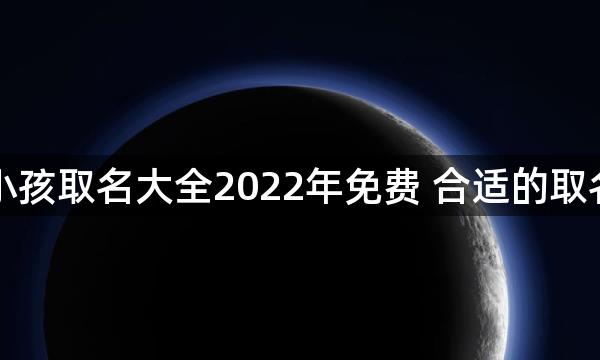 小孩取名大全2022年免费 合适的取名