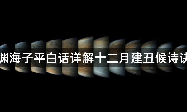 渊海子平白话详解十二月建丑候诗诀