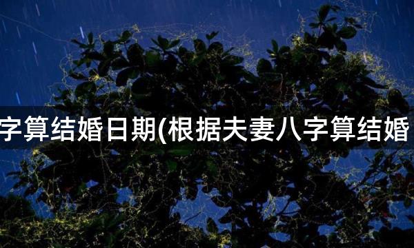 批八字算结婚日期(根据夫妻八字算结婚日子)